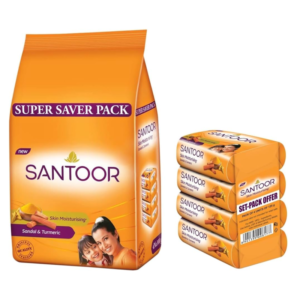 Santoor Sandal Turmeric Soap Pack Of 4 125g