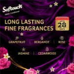 Softouch 2X Royal Perfume Grapefruit, Bergamot, Rose, Jasmine & Cedarwood Fabric Conditioner 210ml - Image 3