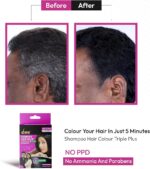 Vcare Hair Colour Triple Plus Shampoo Black 15ml - Image 5