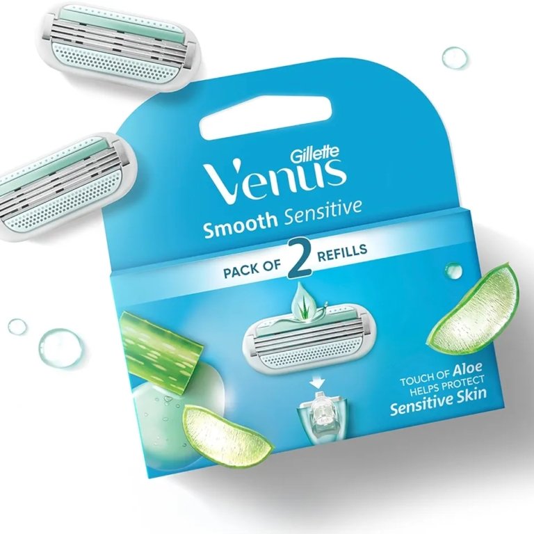 2026/05/1000511332.jpg Gillette Venus Smooth Sensitive Aloe Pack Of 2 Blades For Women - Image 1