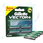 Gillette Victor + Manual Shaving Razor Blades Pack Of 4 For Men