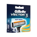 Gillette Victor 3 Fast Shave Pack Of 4 For Men