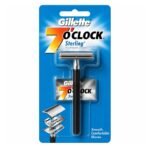 Gillette 7o Clock Sterling Platinum Coating Disposable Blades Type Razor For Men