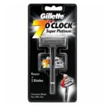 Gillette 7o Clock Super Platinum Disposable Blades Type Razor For Men