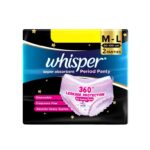 Whisper Super Absorbent Period Panty Sanitary Pads M-L 2 Panties