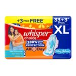 Whisper Choice All Day Protection Cottony Softness Sanitary Pads XL 33+3 Pads