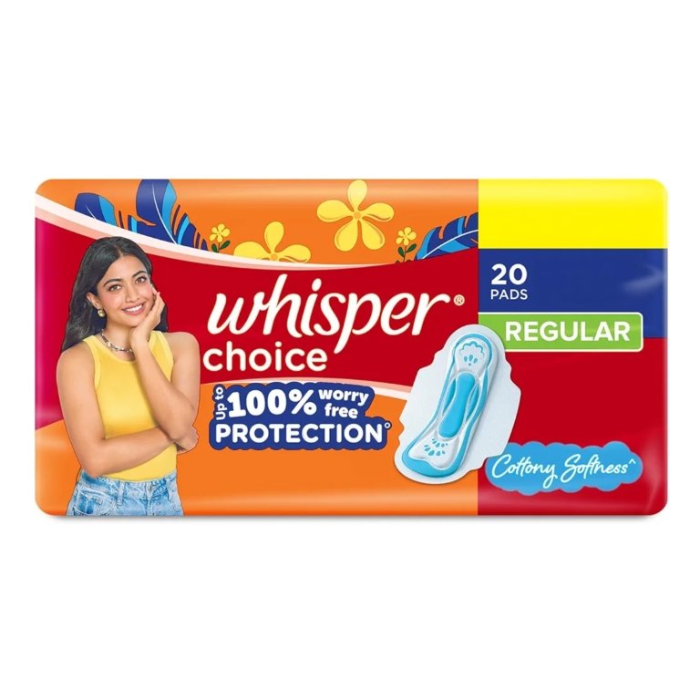2026/05/1000512434.jpg Whisper Choice All Day Protection Cottony Softness Regular Sanitary 20 Pads - Image 1
