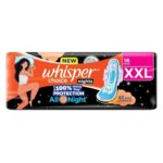 Whisper Choice All Nights Protection 4X Back Coverage Sanitary Pads XXL 16 Pads