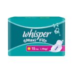 Whisper Maxi Fit L Wing Sanitary Pads 15 Pads