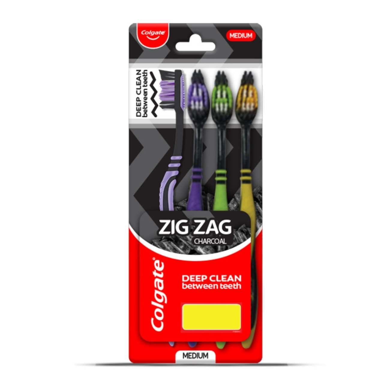 2026/05/1000518621.jpg Colgate Zig Zag Charcoal Medium Toothbrush Pack Of 4 - Image 1