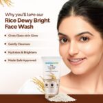 Mamaearth Dewy Bright With Rice Water Niacinamide For Glass Skin Face Wash 100ml - Image 3