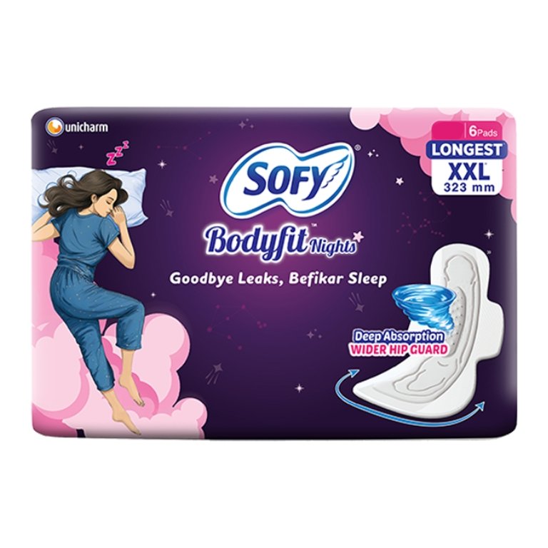 2026/05/c762844c-fec2-4d68-8380-d022458b6a02-1_all_47012.jpg Sofy Bodyfit Night Deep Absorption Sanitary Pads XXL 6 Pads - Image 1